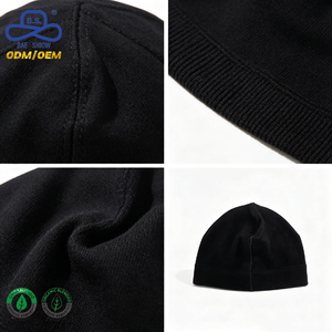 Casquette de cyclisme classique unie noire personnalisée OEM ODM pour hommes et femmes, idéale pour les sports d'hiver et à porter sous un casque - Product Image 3