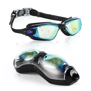Gafas de natación antivaho, lentes transparentes sin fugas, de alta calidad, para competición de carreras