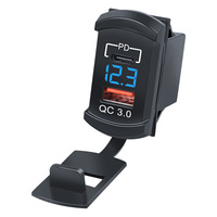 Chargeur USB de Voiture 12V/24V à Double Port Amélioré 2026 pour Voitures et VR, Charge Rapide PD + QC3.0, Affichage LED de la Tension