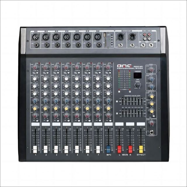 New Design 6 Channel Powered Mixing Console With Great Price 6 Channel Bt Usb Play Recorder