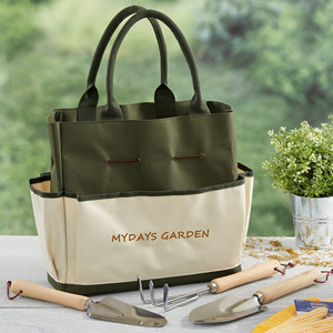 Mydays <b>Garden</b> <b>Tool</b> Duffle <b>Bag</b> 17 L Multi Function <b>Garden</b> <b>Tool</b> <b>Bag</b> With Wooden Handles And Metal <b>Tools</b> For Outdoor Use - Product Image 1