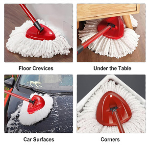 Tête de balai triangulaire en microfibre blanche épaissie pour le nettoyage domestique, compatible avec Vileda O-Cedar - Product Image 2