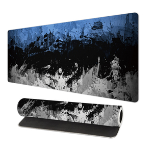 Tapis de jeu personnalisé bleu noir gris éclaboussures d'encre Image 90cm résistant à l'eau et aux rayures imprimé par sublimation avec logo personnalisé - Product Image 2