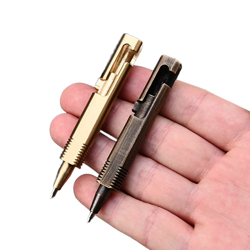 Bolígrafo Mini Portátil De Titanio Puro Para EDC - Llavero, Escritura Suave, Incluye Recambios, Color Plata
