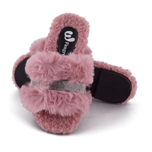 Luxury Women's Open Toe <strong>Felt</strong> for <strong>Slippers</strong> with Rhinestones Soft Anti-Slip Cushioning TPR Outsole for Autumn/Winter - Product Image 5