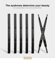 Nouveautés crayon à sourcils cosmétique flexible durable imperméable 2-en-1 avec 5 couleurs