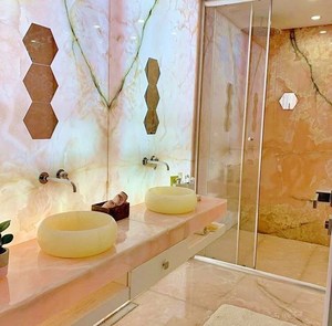 الطبيعي الوردي بلاط مرمر شرقي الخلفية الوردي الجزع للحمام الرخام جدار الأرضيات - Product Image 3