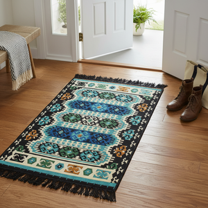 Alfombra Kilim turca hecha a máquina - Product Image 4