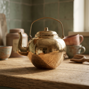 <b>Vintage</b> Metal Tea <b>Kettle</b> With Lid And Metal Handle Round Design Water Pot <b>Kettles</b> - Product Image 4