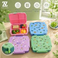 Boîte à lunch pour enfants Zhenneng Cartoon 1800 ml avec gobelet à sauce et plateau de drainage, PP de qualité alimentaire, hermétique, anti-fuite, sans BPA