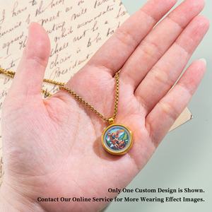 Giveluck 3D <span class=keywords><strong>Cameo</strong></span> St. Joseph Mặt dây chuyền với lõi vẽ tay, huy chương thánh bảo trợ gia đình để bảo vệ phước lành Công Giáo - Product Image 3