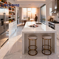 YIERHOME Armoire de cuisine modulaire blanche brillante islamique avec charnières et panier de rangement - Solution moderne pour la maison musulmane