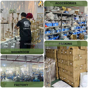 เชิงเทียนสแตนเลสทรงสูงสำหรับตกแต่งโต๊ะงานแต่งงาน รุ่นใหม่ล่าสุด สีทอง - Product Image 6