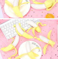 Gadget anti-stress en silicone en forme de banane simulée pour filles - Jouet créatif de décompression à rebond lent pour farces