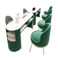 Ensemble table et chaise de manucure avec plateau en marbre, station de salon de manucure de luxe, OEM ODM, service de correspondance complet
