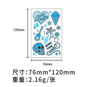 สติกเกอร์สักลายชั่วคราวเรืองแสงสีน้ำเงินข้ามพรมแดน สำหรับบาร์ ไนต์คลับ ปาร์ตี้ ดนตรีอิเล็กทรอนิกส์สร้างสรรค์ระดับไฮเอนด์ - Product Image 4