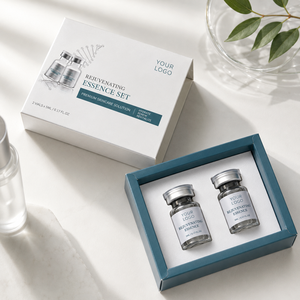 Caja de Embalaje de Medicamentos de Cartón Blanco Tipo Cajón Personalizada, Polvo de Péptidos para Belleza Médica, Esencia Líquida, Forro de Esponja - Product Image 1