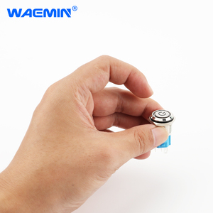 Saklar tombol tekan sementara LED biru daya Baja tahan karat datar 16mm 5A logam IP65 250V Max tegangan 1NO1NC kombinasi - Product Image 6