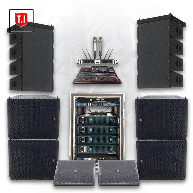 Professional Outdoor Concert Sound System Dual 6.5 Inch Two-Way Line Array Speakers Passive PA System Stage Performance 300W