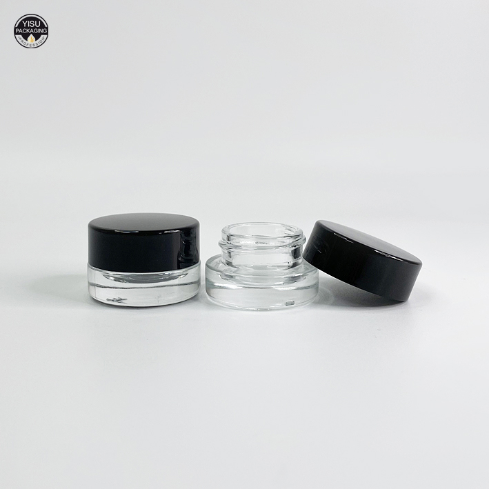 Премиум 3 5 7 мл герметичный черный канифольный воск Детский водонепроницаемый контейнер квадратная маленькая стеклянная банка для хранения масла с темной пластиковой крышкой