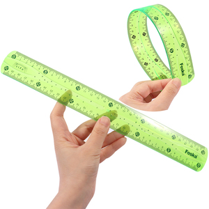 Juego de 4 reglas triangulares Foska de 30 <span class=keywords><strong>cm</strong></span>, reglas flexibles de plástico, reglas métricas rectas y flexibles, reglas triangulares con transportador geométrico - Product Image 1