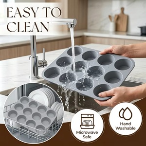 แม่พิมพ์ซิลิโคนเค้กทรงกลม 12 ช่อง แม่พิมพ์ช็อกโกแลต 3 มิติ สำหรับตกแต่ง - Product Image 3