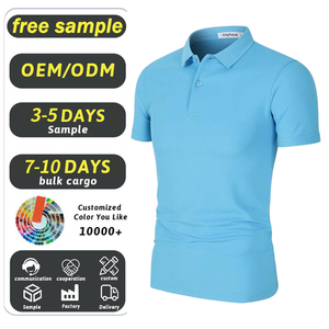 เสื้อกอล์ฟผู้ชายสีเทา ทรงเข้ารูป แขนสั้น ระบายเหงื่อได้ดี ราคาโรงงาน - Product Image 1