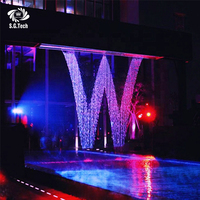 Rideau d'eau numérique |   Affichage de cascade programmable, graphiques de texte personnalisés, acier inoxydable, design moderne, usage commercial extérieur