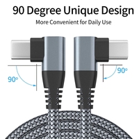 Cable de carga rápida trenzado de nailon 3A PD 60W, Cable USB C a USB tipo C, codo de 90 grados, 1M, 2M, 3M, para Samsung, portátil, teléfonos Android