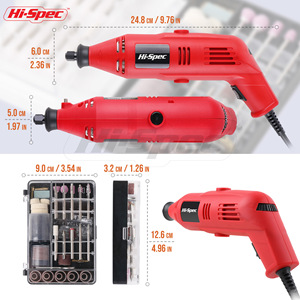 Hi-Spec 130W <b>Electric</b> Grinder <b>Kit</b> With Accessories For Jewelry Engraving And DIY Crafting - Product Image 4