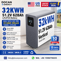 Docan Power 32kWh 51,2V 628Ah LiFePO4 Batteriepack 12000 Zyklen 314Ah Integriertes 48V Heim-Solarenergiespeichersystem DDP US EU Lagerbestand