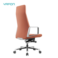 Chaise de bureau pivotante de luxe à dossier haut en cuir PU Design ergonomique confortable avec roulettes silencieuses Style élévateur