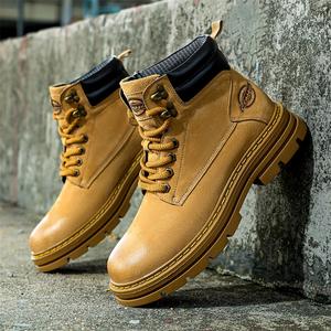 <span class=keywords><strong>Botas</strong></span> de herramientas para <span class=keywords><strong>hombre</strong></span>, <span class=keywords><strong>botas</strong></span> Martin, seguridad en el trabajo, senderismo, senderismo, exterior, cuero Chukka, parte superior alta, aumento de altura, algodón cálido - Product Image 4