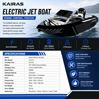 Jet-boat électrique 15 kW, scooter aquatique haute vitesse 2 places, propulsion par batterie lithium, embarcation personnelle pour sports nautiques