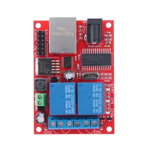 Módulo Controlador Ethernet LAN Alta Qualidade Placa De Relé De 2 Vias Delay Switch DC5V-24V off relé temporizador de atraso