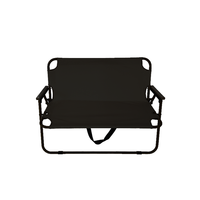 Chaise de camping double pliable en acier au carbone avec dossier confortable pour extérieur, plage, pêche, jardin, pique-nique