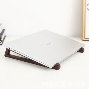 Soporte de madera para computadora portátil, soporte de escritorio ajustable en altura para computadoras portátiles, soporte de refrigeración para juegos - Product Image 1