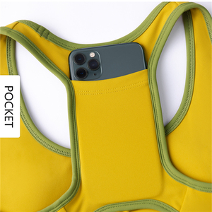 Vente en gros de soutien-gorge d'entraînement avec poche arrière sans trace, boucles réglables, haut de sport, vêtements de sport évidés, soutien-gorge de fitness et de yoga - Product Image 5