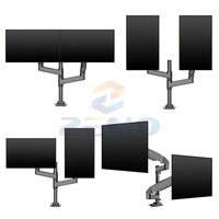 Support de bureau rotatif à 360 degrés ZENO à double bras de moniteur avec ressort à gaz pour écrans de 17 à 32 pouces, compatible VESA, pour bureau et clinique MH10D