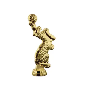 Gold Plated Tiger Statue Trophy Award 3D Animal Figurine Tiger Metal Ornaments