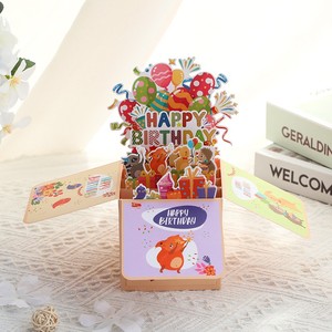 Caja 3D <span class=keywords><strong>de</strong></span> Animal para <span class=keywords><strong>Cumpleaños</strong></span>, Adorno <span class=keywords><strong>de</strong></span> Escritorio Hecho a Mano, Tarjeta <span class=keywords><strong>de</strong></span> Felicitación con Barnizado Mate, Diseño Natural Fresco, Mensaje <span class=keywords><strong>de</strong></span> Amor - Product Image 4