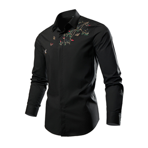 Nuova Elegante Camicia Autunnale con Logo Personalizzato, 65% Cotone 35% Poliestere, Moda <span class=keywords><strong>Uomo</strong></span> 1155 - Product Image 5