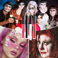 Rouge à lèvres imperméable noir blanc mat 6 couleurs Pigment durable vert violet rouge à lèvres Halloween brillant à lèvres rouge à lèvres