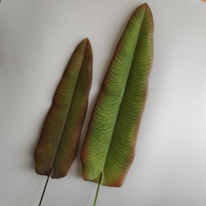 Feuille de bananier artificielle de haute qualité, aspect réaliste, vert-brun, fausse feuille de paradis tropical pour la décoration de la maison et de mariage - Product Image 3