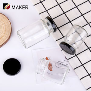 25ml 50ml 75ml 100ml 200ml Contenant cylindrique pour cornichon en grains de café et thé Grand pot en verre de stockage pour sauce chili et confiture avec couvercle noir - Product Image 3