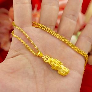 Gold Plated Pixiu Necklace Charm Pendant for Couple Men Women Wealth Lucky Attract Amulet Feng Shui <b>Coin</b> PiXiu Necklace Pendant - Product Image 6