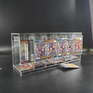 Fabrieksleverancier Op Maat 6 Slots Clear Acryl Trading Card Booster Packs Dispenser, Booster Box Vitrine