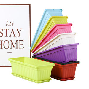 Classique rectangulaire Mini intérieur extérieur jardin <span class=keywords><strong>fleur</strong></span> planteur décoration de la maison en plastique céramique-comme Pot de plante en multitaille - Product Image 2