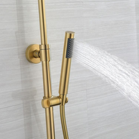 Haute qualité avec 5 ans de garantie ensemble de douche de salle de bain thermostatique en laiton doré brossé système de douche robinet de douche de bain