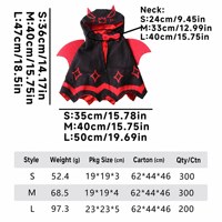 En stock 2026 : Costume de chauve-souris à ailes rouges pour Halloween avec cape à capuche et cornes pour chats et petits chiens – Tenue de déguisement – Prise en charge OEM ODM